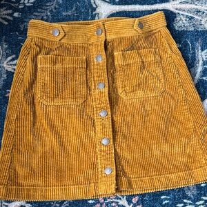 Madewell Corduroy Button-Front Skirt